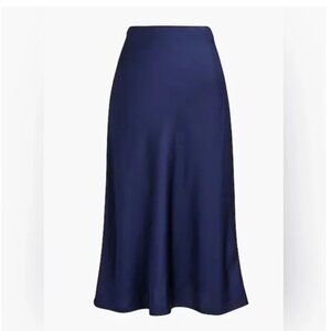 J. CREW Solid Midi A-Line Slip Skirt